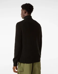 BERSHKA Pull à col roulé Noir Flash Sale