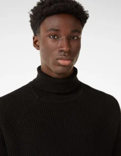 BERSHKA Pull à col roulé Noir Flash Sale