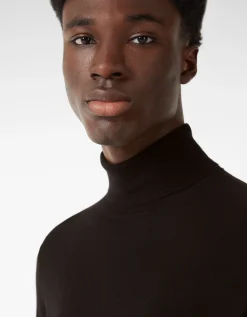 BERSHKA Pull à col roulé Noir Fashion