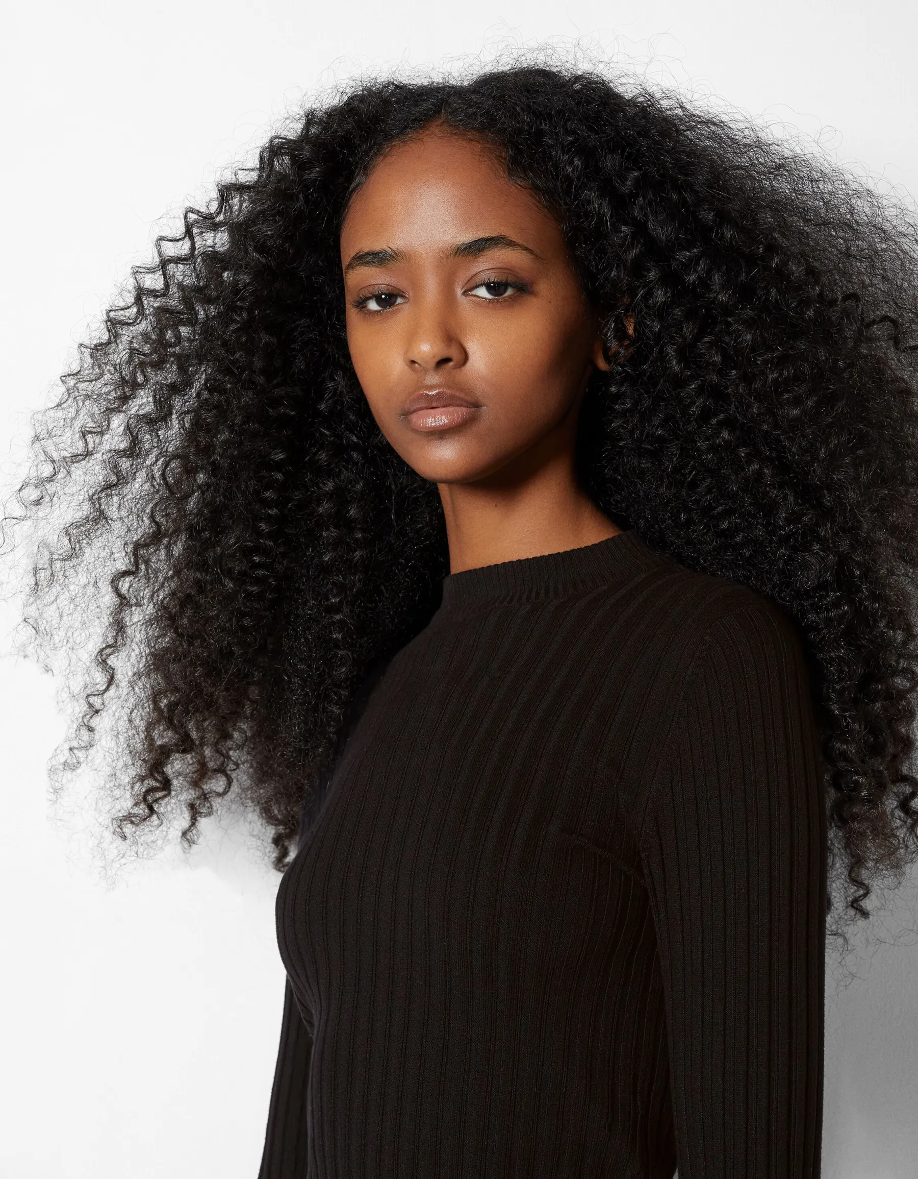 BERSHKA Pull bord-côte col roulé Noir Online