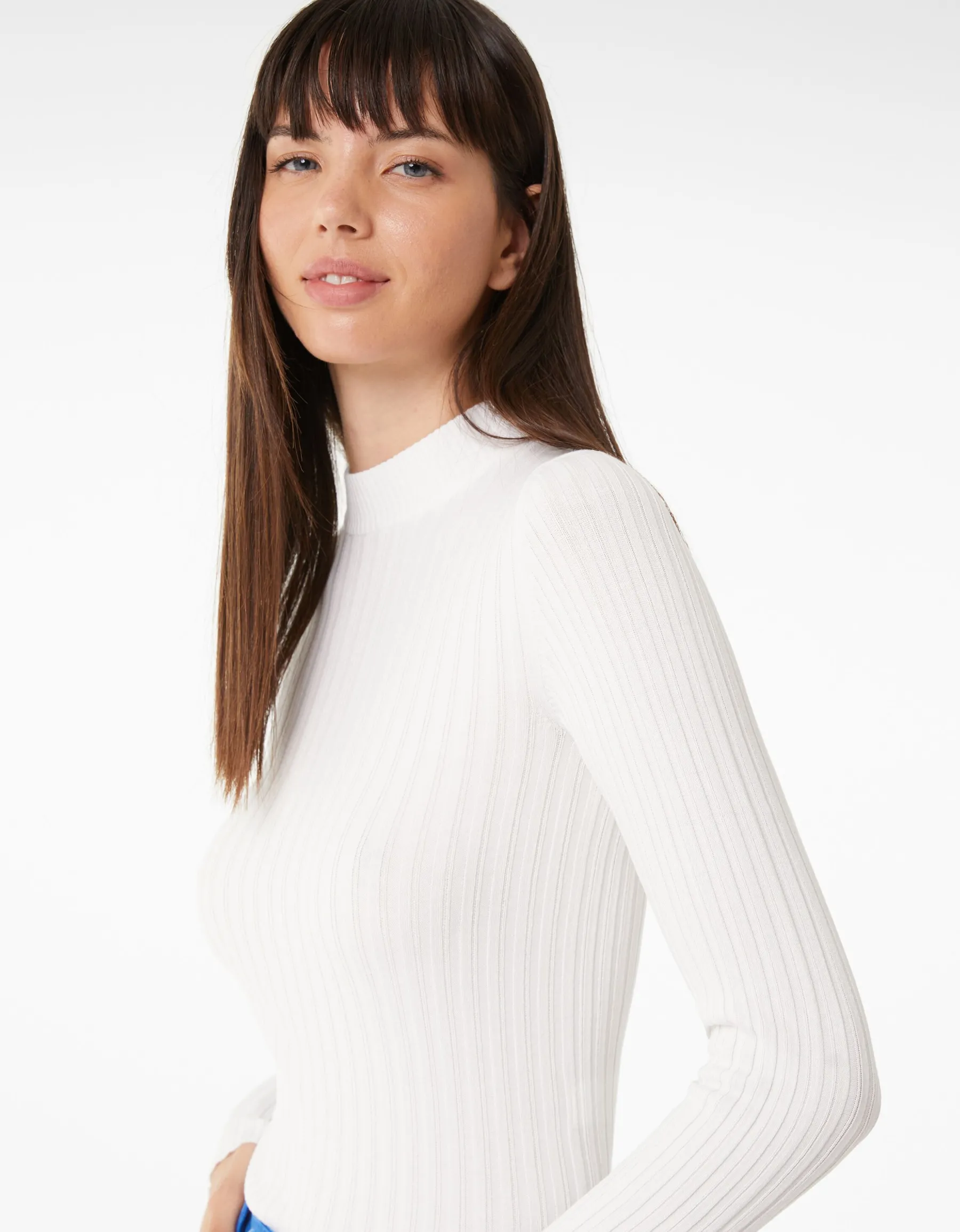 BERSHKA Pull bord-côte col roulé Noir Online