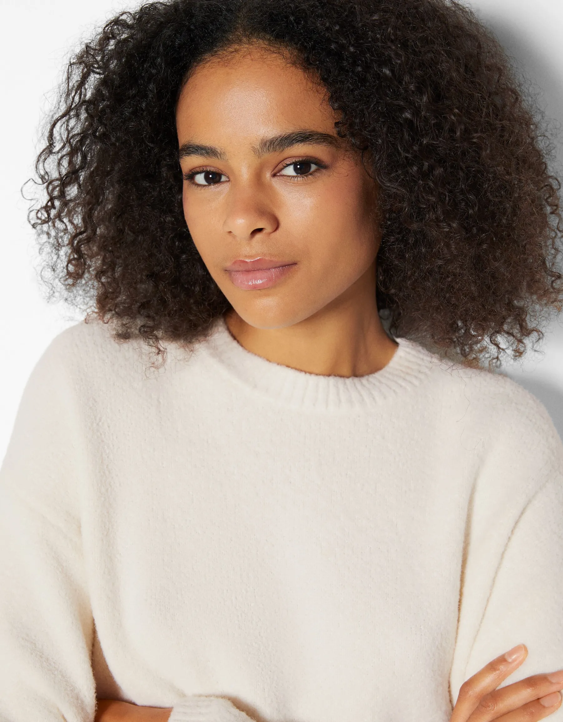 BERSHKA Pull col rond Vert Store