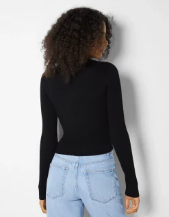 BERSHKA Pull col style collier ras du cou Grenade Sale