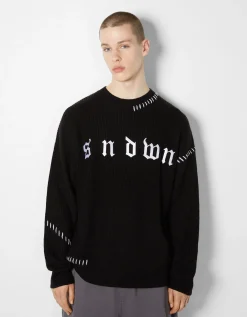 BERSHKA Pull gothique Noir Cheap