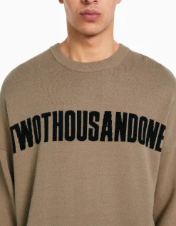 BERSHKA Pull texte Marron Best Sale