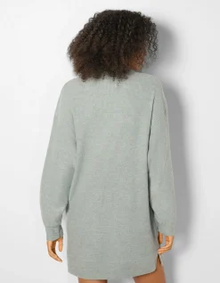 BERSHKA Robe courte manches longues Sable Outlet