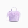 BERSHKA Sac anse plumes Violet Clearance