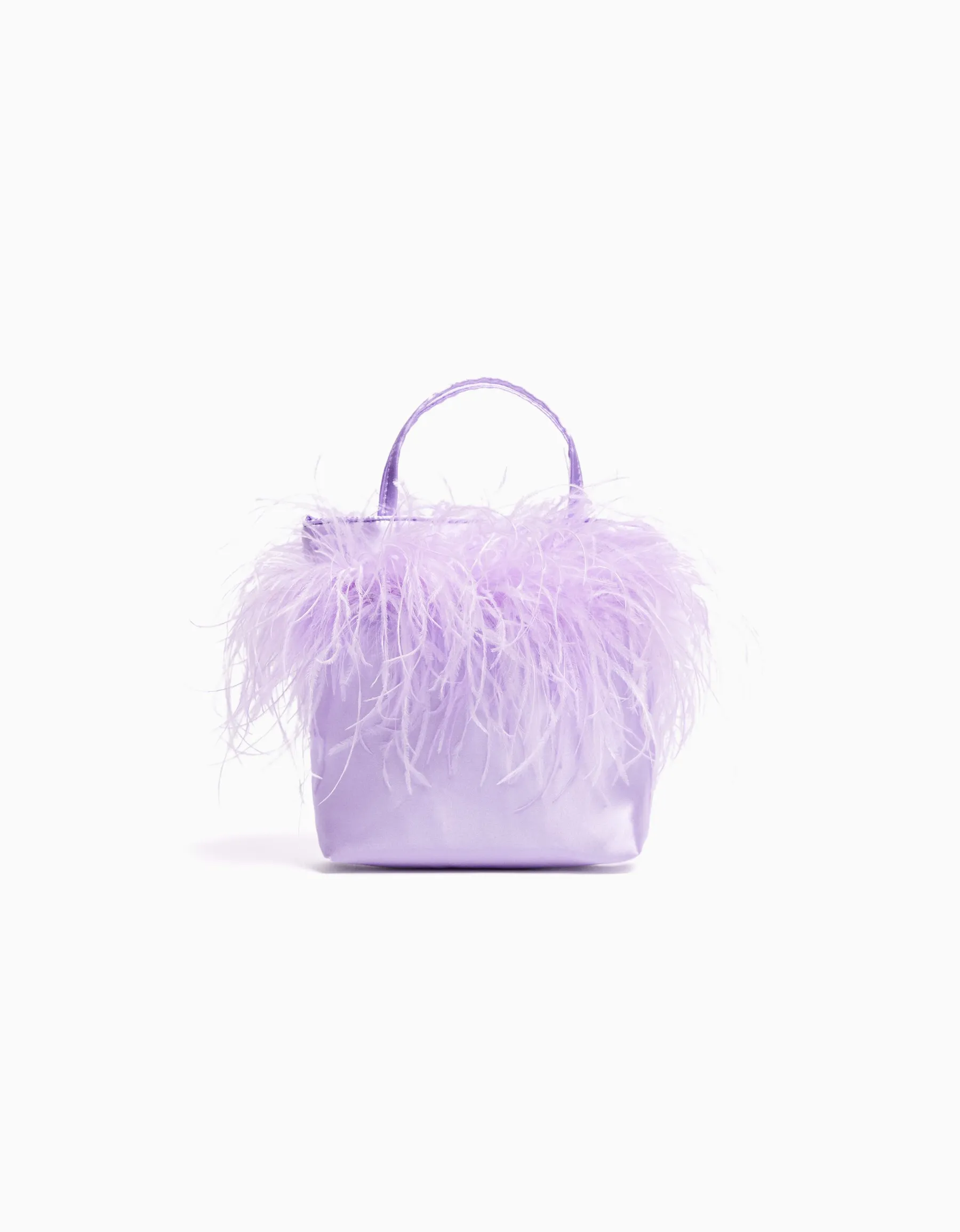 BERSHKA Sac anse plumes Violet Clearance