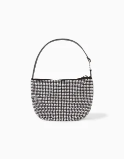 BERSHKA Sac anse strass Noir Hot