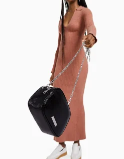 BERSHKA Sac anse texturé double fermeture Éclair Blanc Online