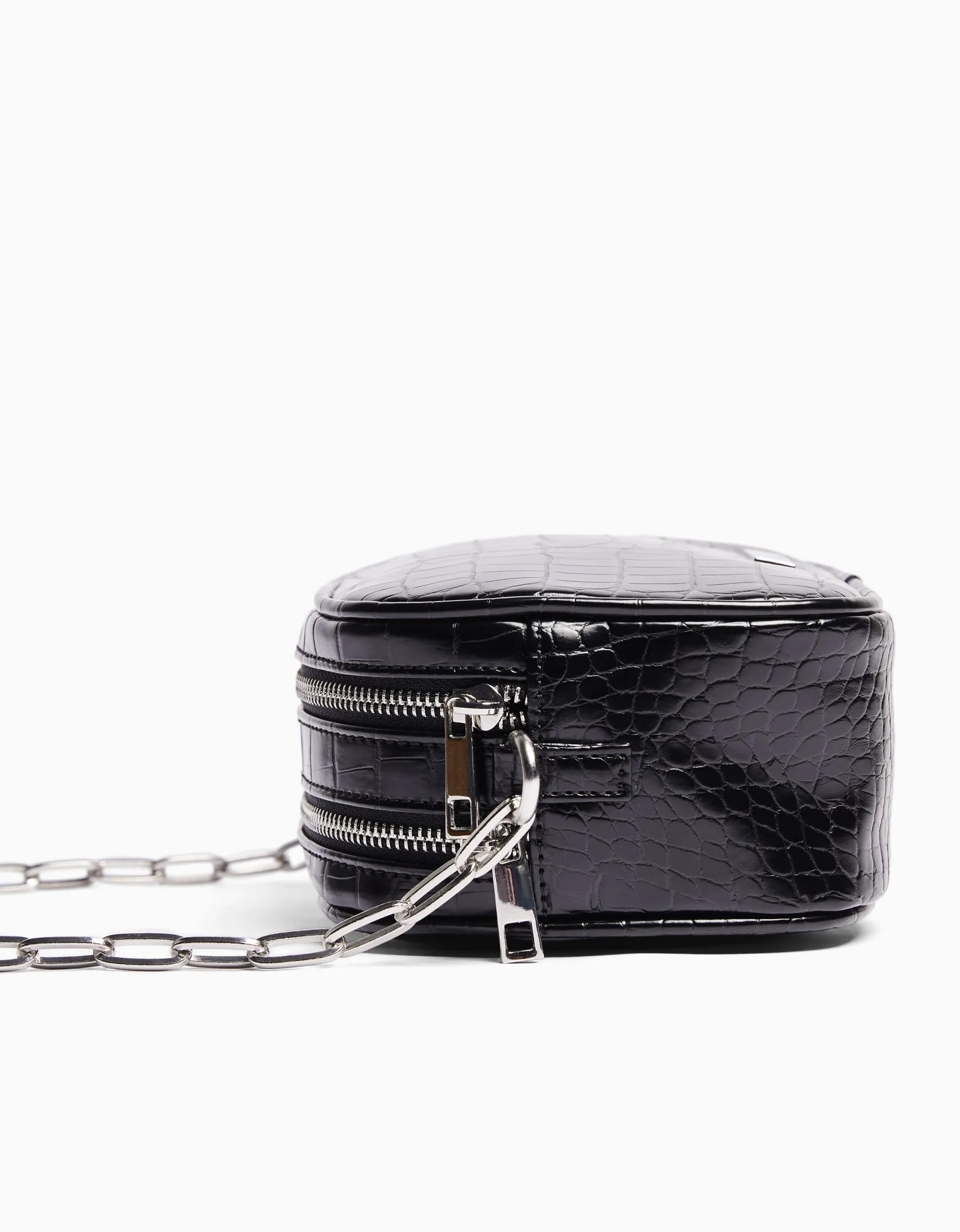 BERSHKA Sac anse texturé double fermeture Éclair Blanc Online
