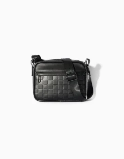 BERSHKA Sac bandoulière effet damier Noir Shop