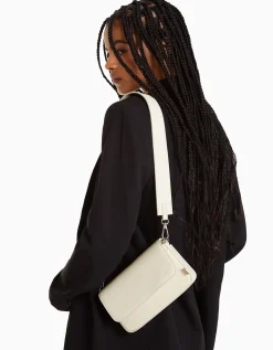 BERSHKA Sac bandoulière rigide Noir Sale