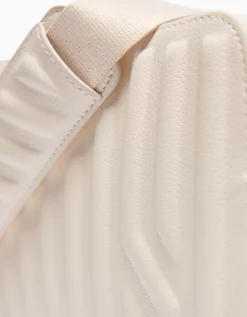 BERSHKA Sac bandoulière similicuir Écru Flash Sale