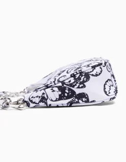 BERSHKA Sac besace imprimé Blanc Clearance