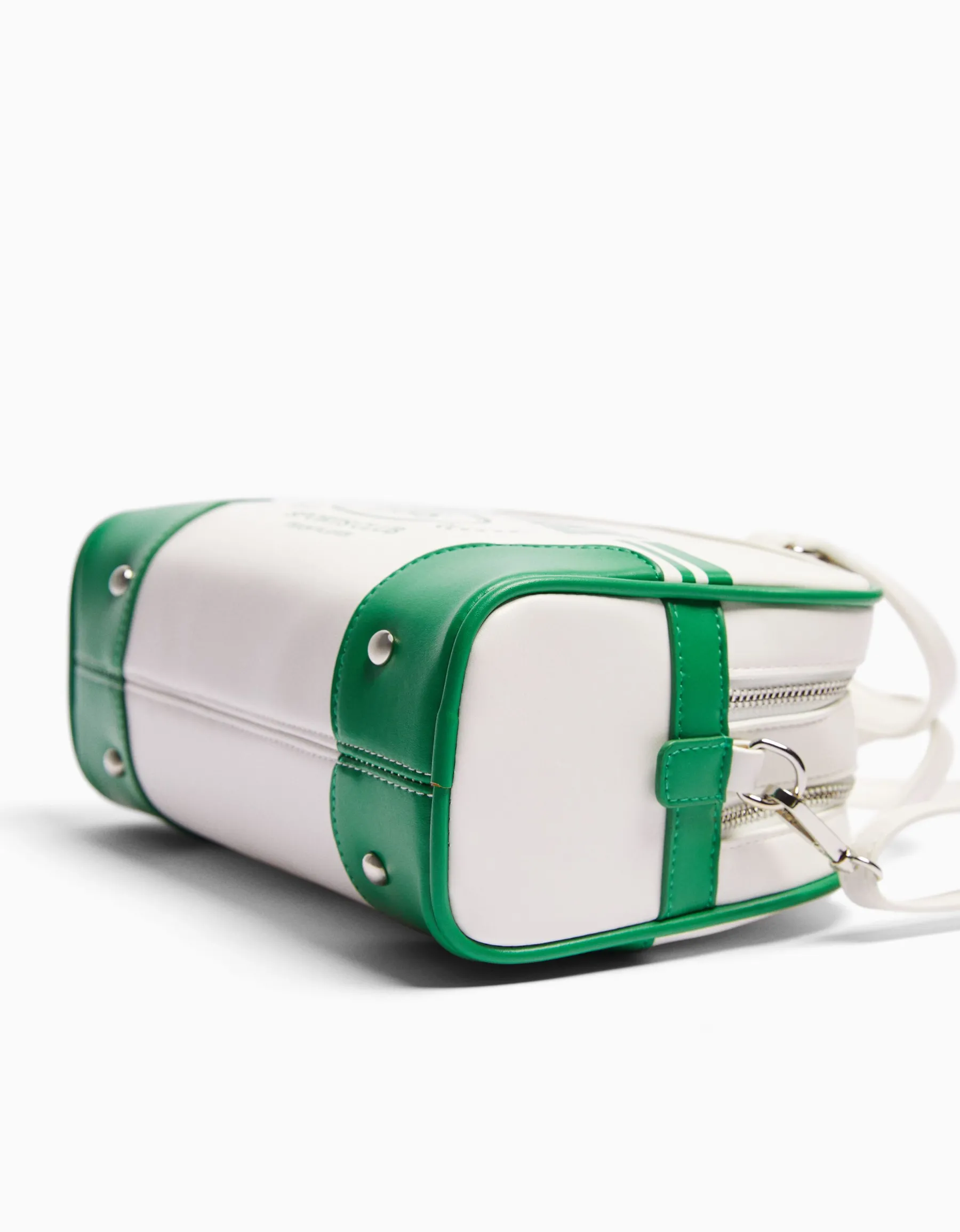 BERSHKA Sac bowling rétro Blanc Clearance