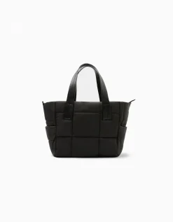 BERSHKA Sac cabas basique effet nylon Noir Online