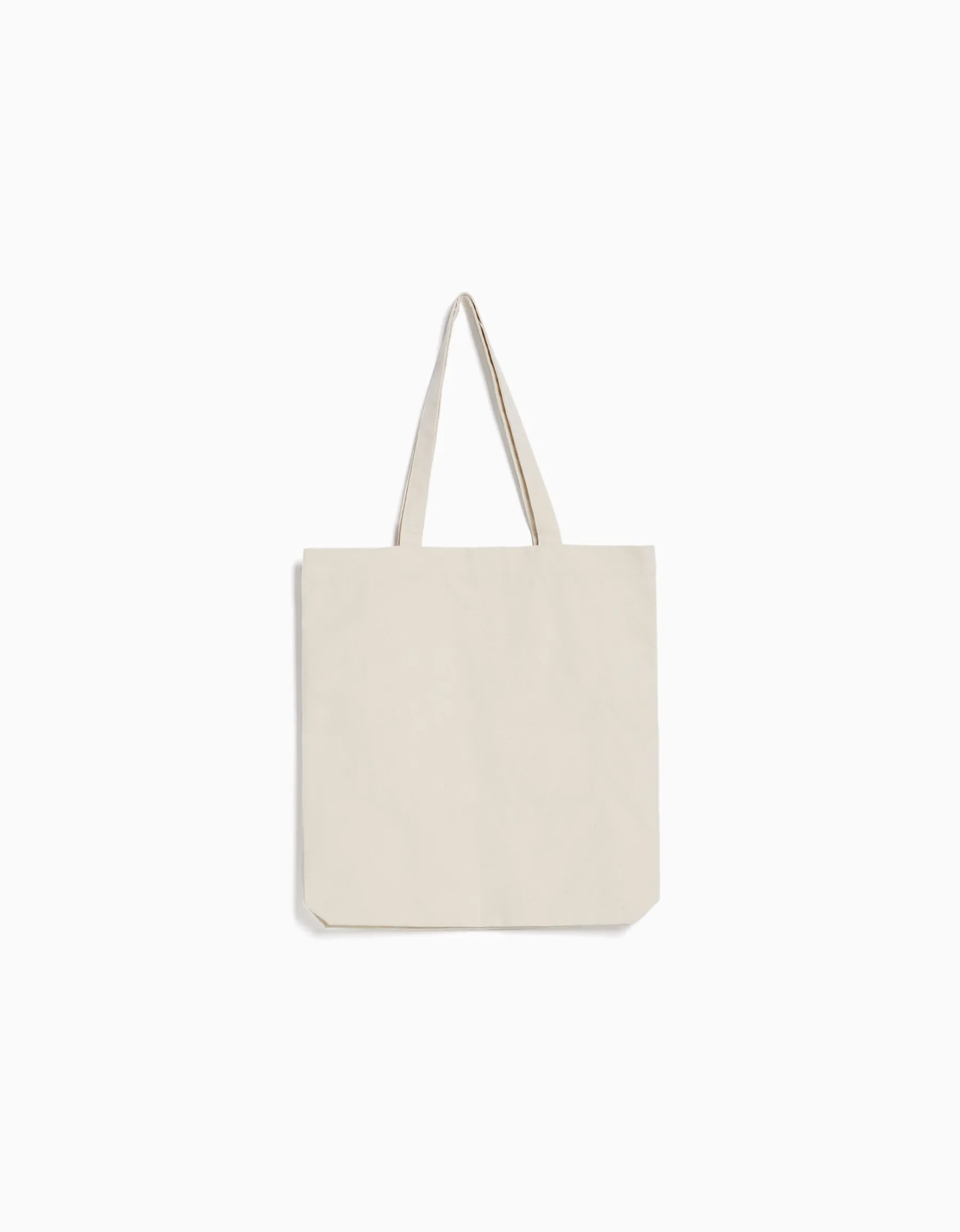 BERSHKA Sac cabas toile imprimé Écru Cheap