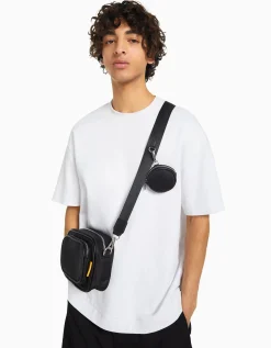 BERSHKA Sac crossbody Noir Fashion