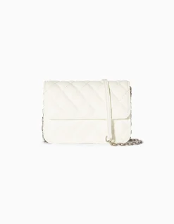 BERSHKA Sac matelassé anse chaîne Blanc Hot