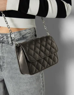 BERSHKA Sac matelassé anse chaîne Blanc Clearance
