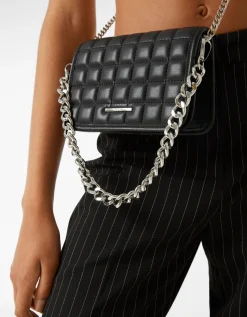 BERSHKA Sac matelassé chaîne Écru Flash Sale