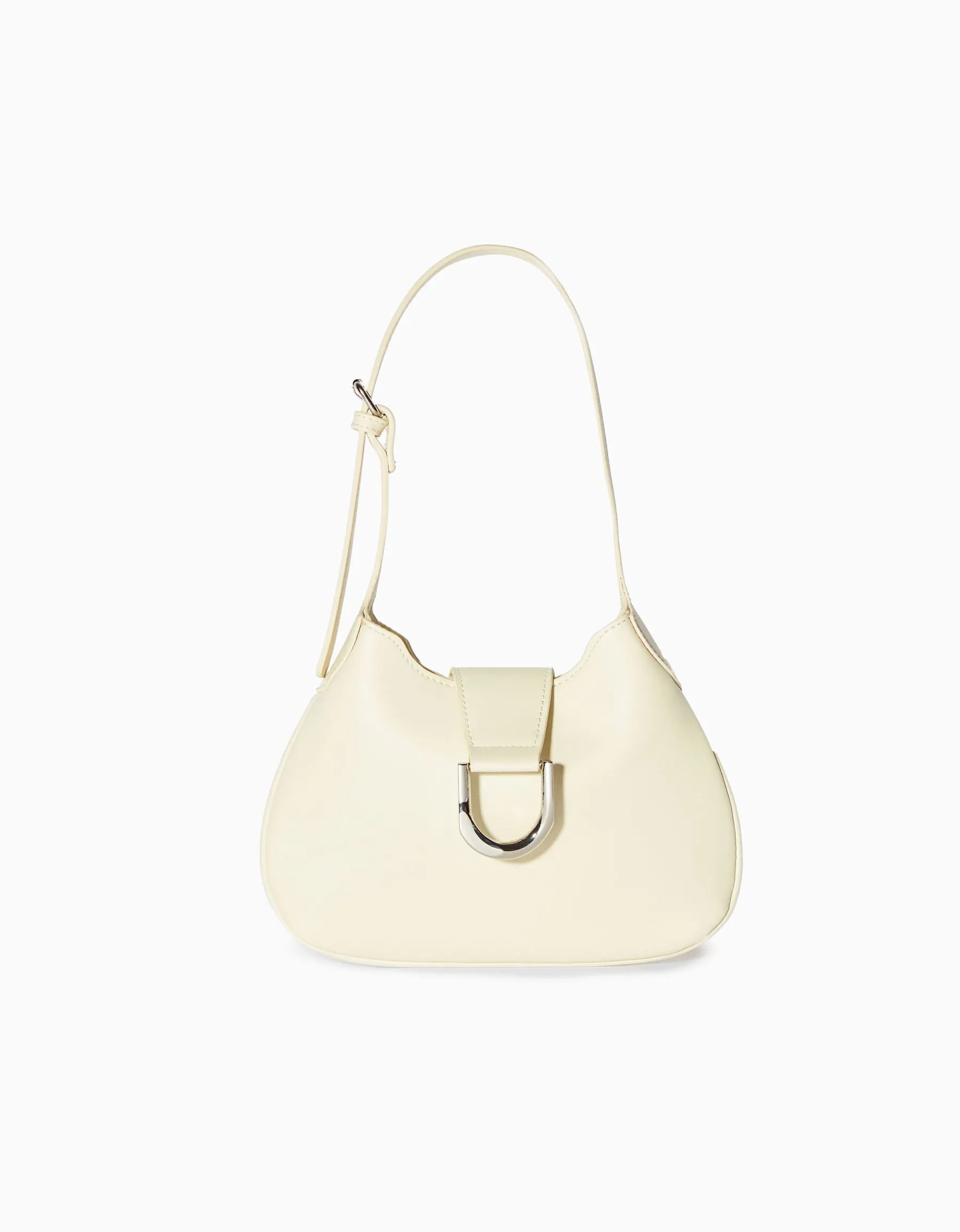 BERSHKA Sac porté épaule boucle effet argent Orange Fashion