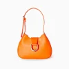 BERSHKA Sac porté épaule boucle effet argent Orange Store