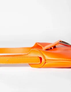 BERSHKA Sac porté épaule boucle effet argent Orange Store