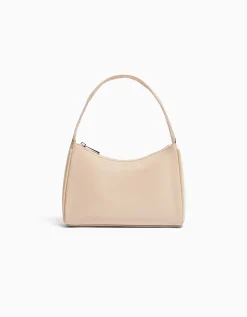 BERSHKA Sac porté épaule tissu Beige Store