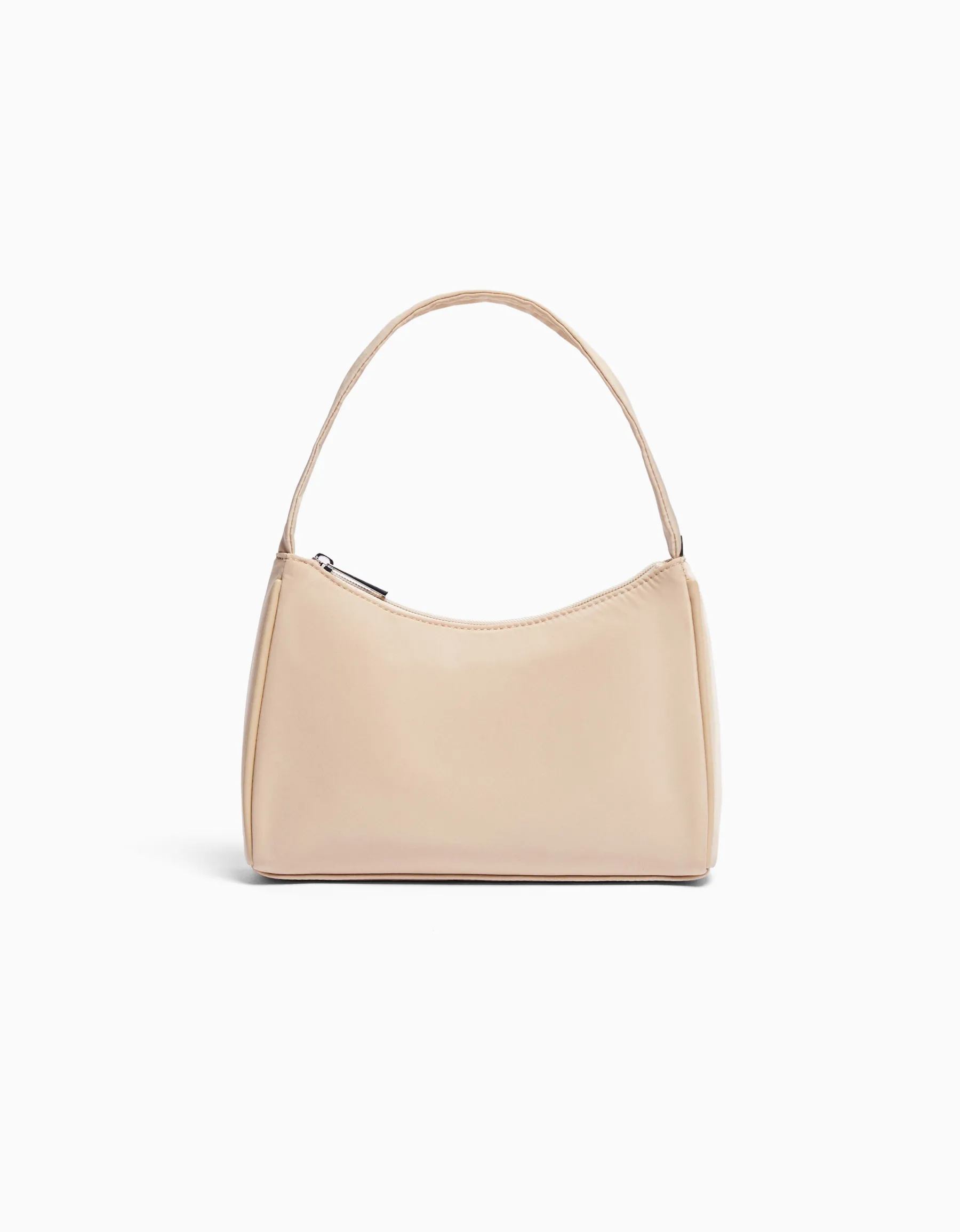 BERSHKA Sac porté épaule tissu Beige Store
