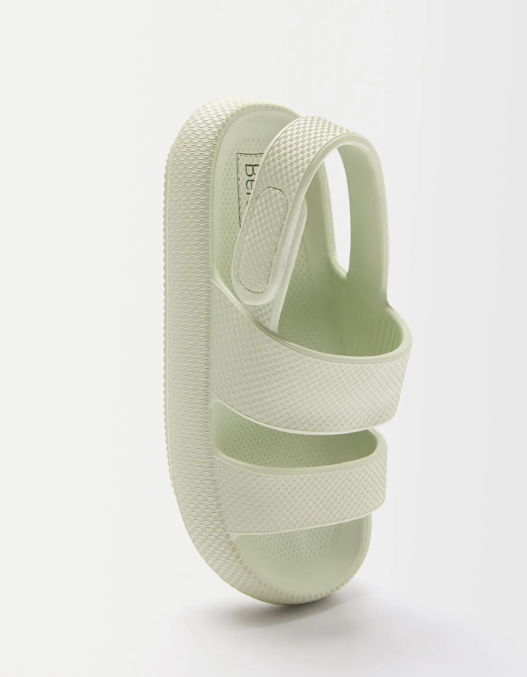 BERSHKA Sandales plates caoutchoutées Kaki Shop