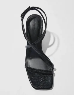 BERSHKA Sandales talon aiguille lanières Noir Best