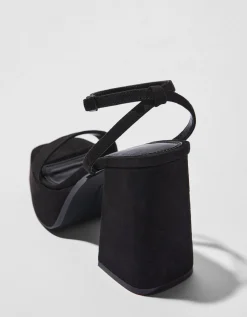 BERSHKA Sandales talon compensé Noir Best Sale