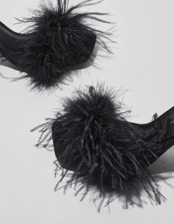 BERSHKA Sandales talon plumes Fuchsia Best Sale