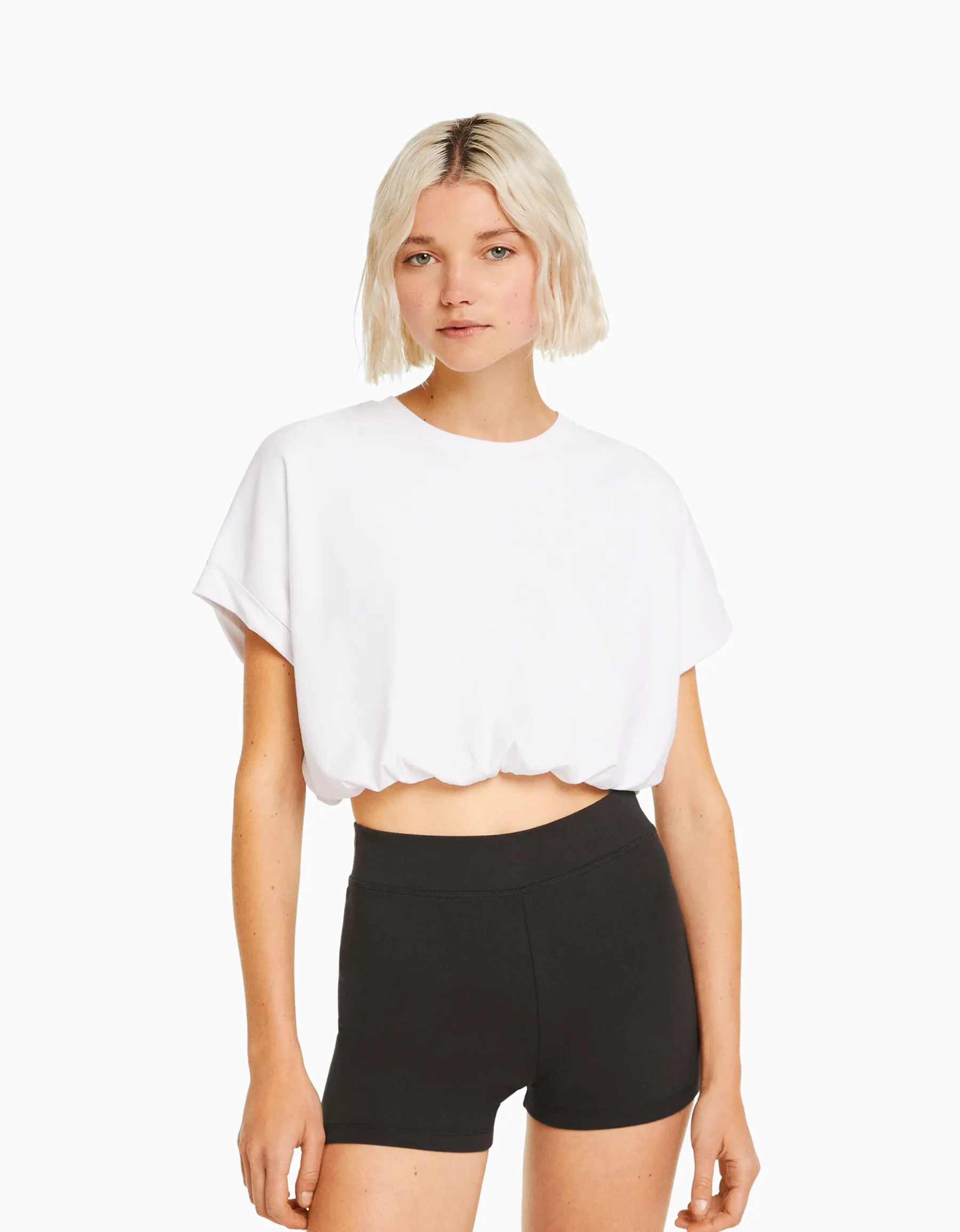 BERSHKA Short jupe-culotte modal Gris Best Sale