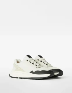 BERSHKA Sneakers avec tissu homme Blanc Outlet