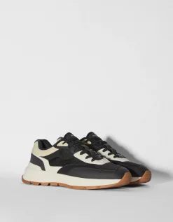 BERSHKA Sneakers mesh homme Blanc Cheap