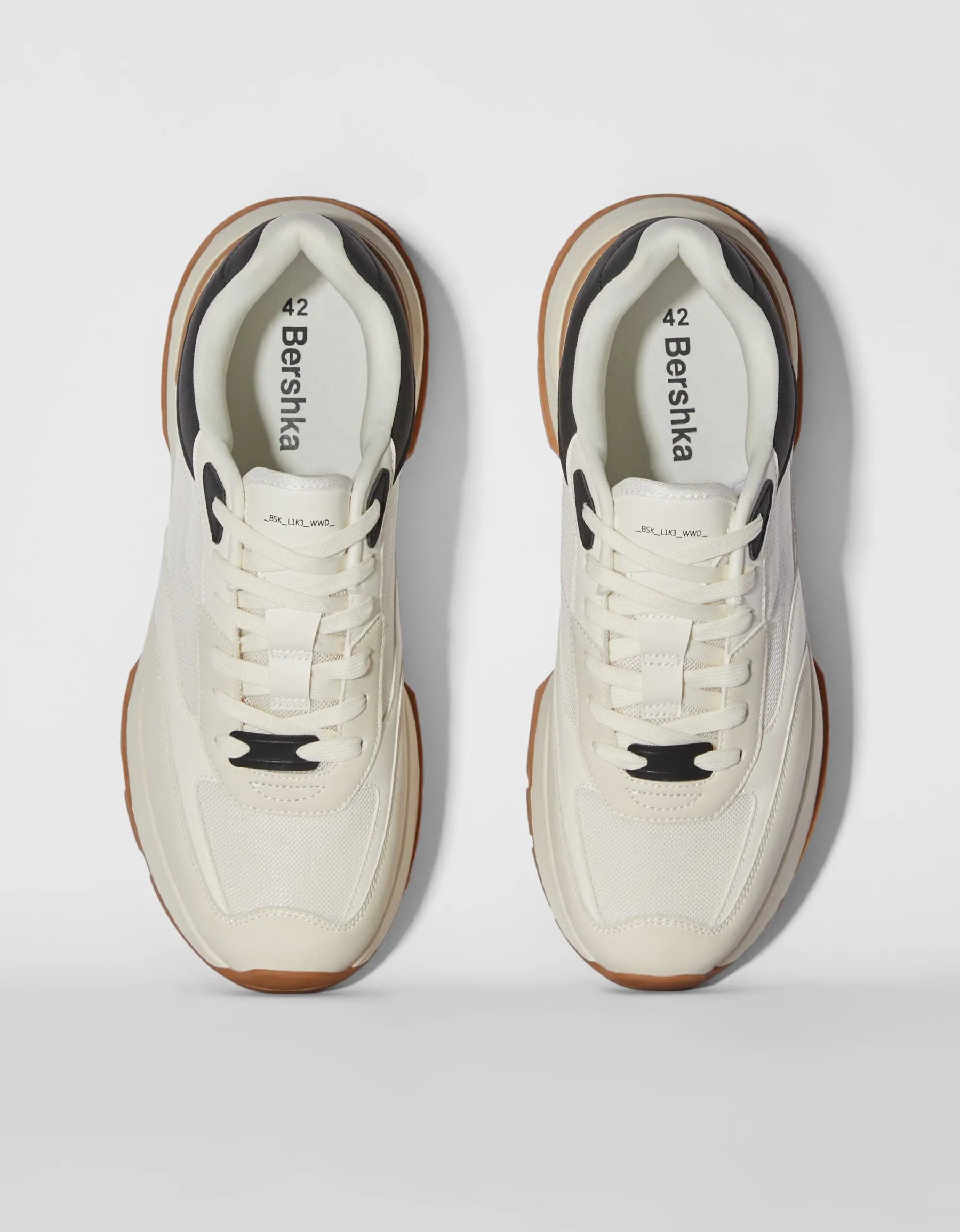 BERSHKA Sneakers mesh homme Blanc Discount
