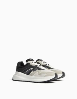 BERSHKA Sneakers semelle épaisse avec mesh homme Blanc Best
