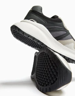 BERSHKA Sneakers semelle épaisse avec mesh homme Blanc Best