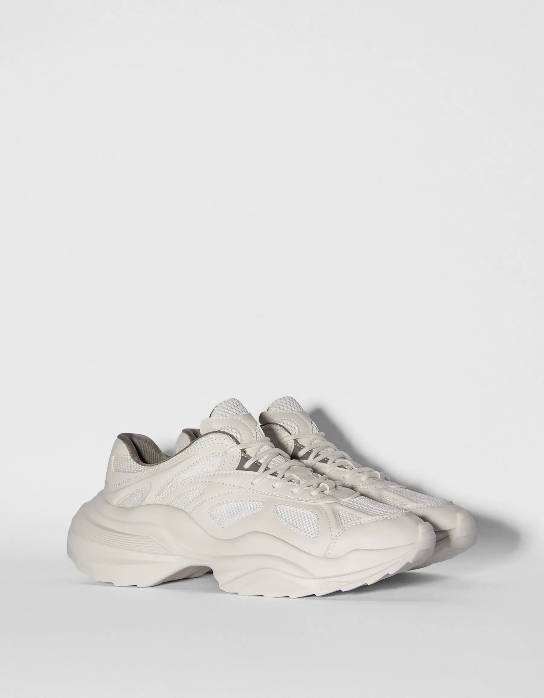 BERSHKA Sneakers volume avec mesh homme Blanc Store