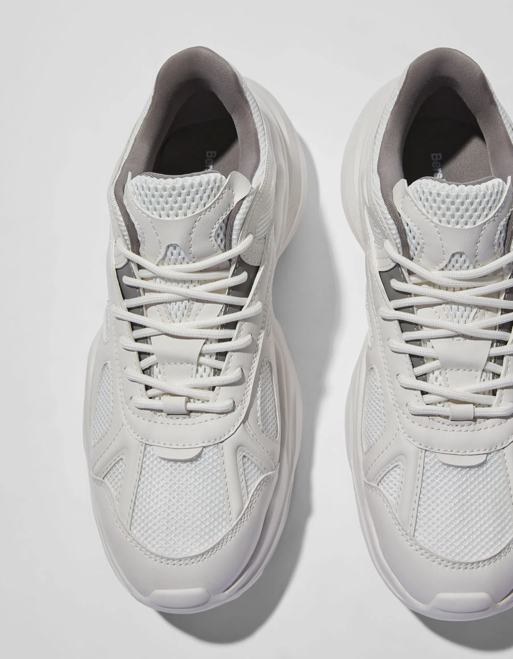 BERSHKA Sneakers volume avec mesh homme Blanc Store
