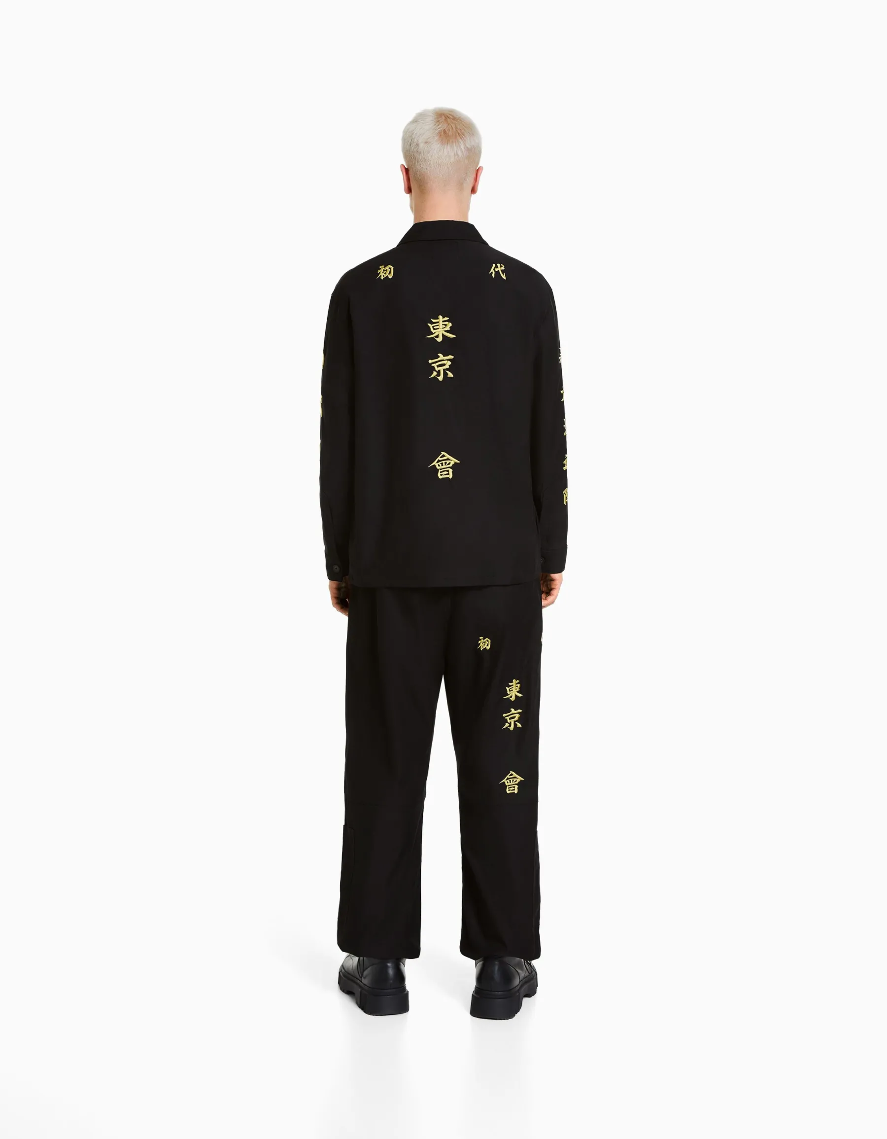 BERSHKA Surchemise brodée TOKYO REVENGERS Noir Best