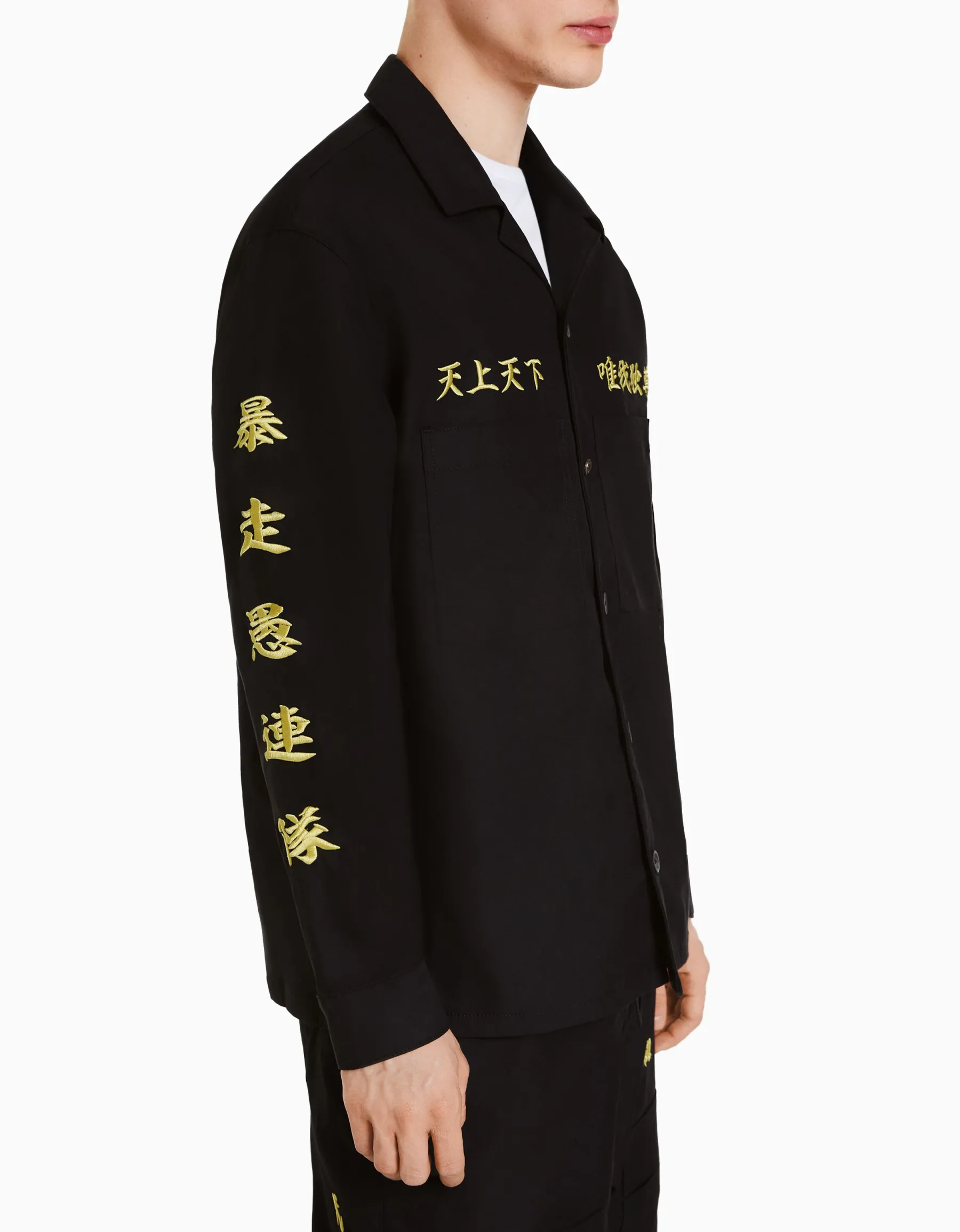 BERSHKA Surchemise brodée TOKYO REVENGERS Noir Best