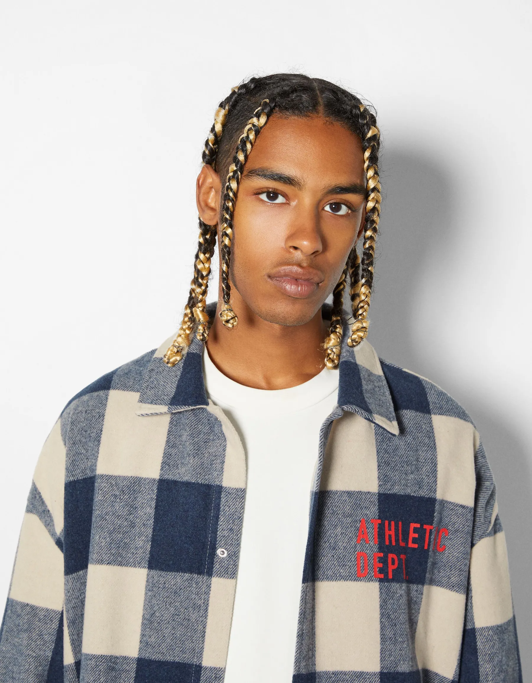 BERSHKA Surchemise flanelle à carreaux Gris Cheap