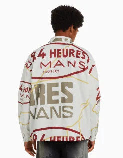 BERSHKA Surchemise manches longues 24h LE MANS Écru Best Sale