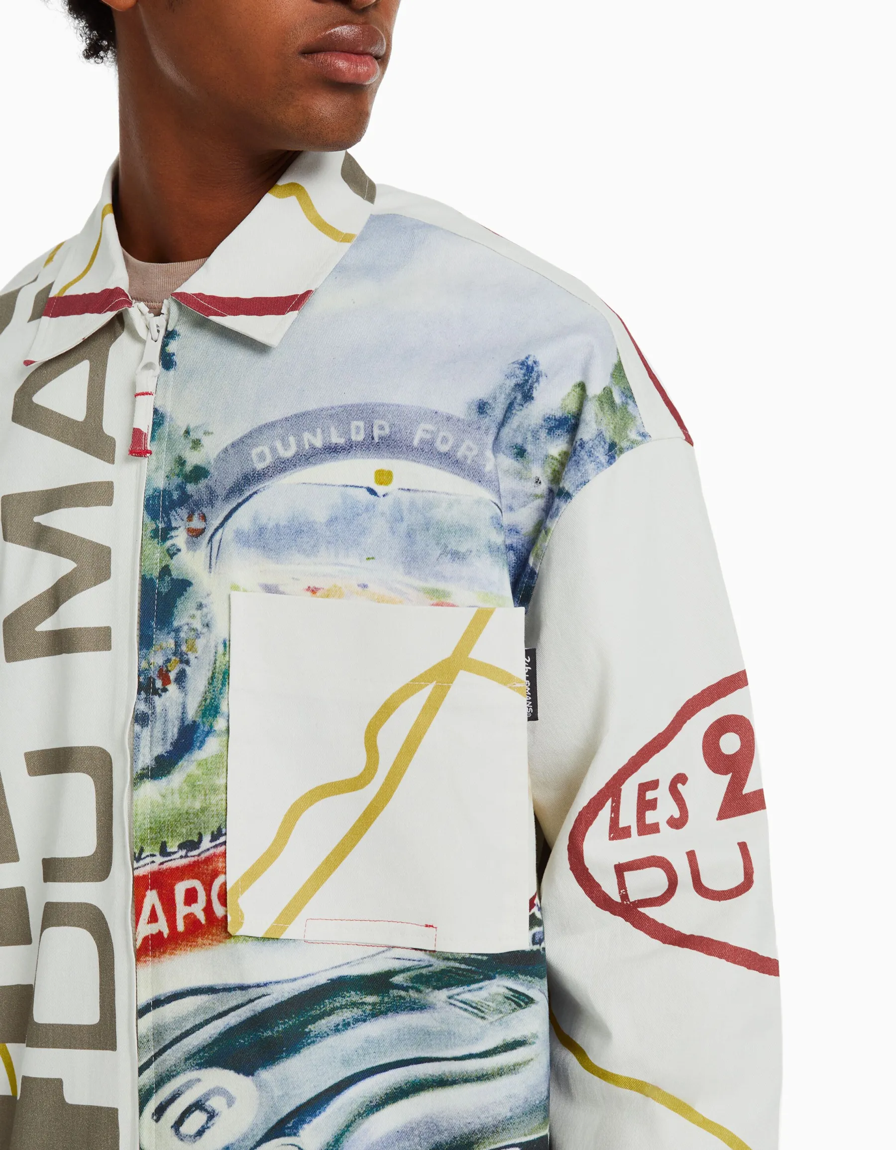 BERSHKA Surchemise manches longues 24h LE MANS Écru Best Sale