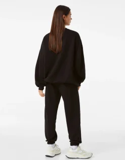 BERSHKA Sweat ample imprimé Bleu clair Shop
