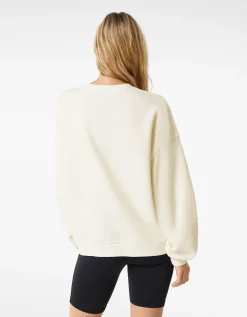 BERSHKA Sweat ample imprimé Écru Online